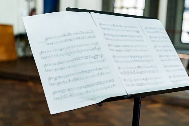 istock Close-up of a sheet music on a music studio 2236994442