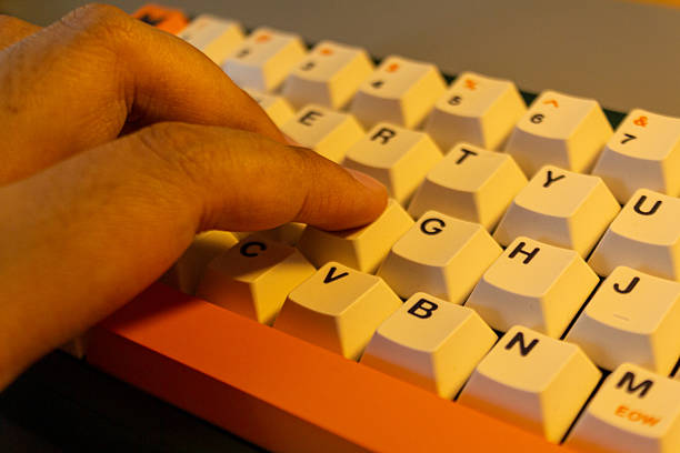 istock Close Up of White Mechanical Keyboard with Custom Keycaps 2236995767