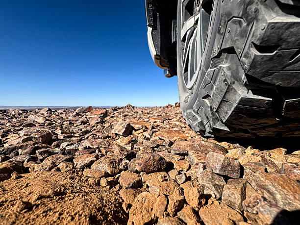 All terrain tire pattern on various gravel roads