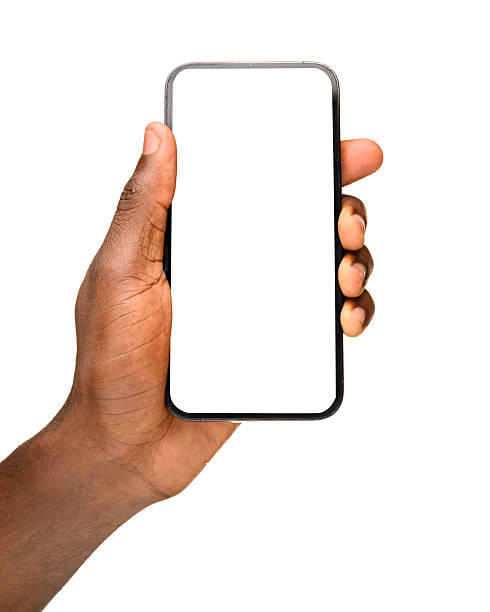 istock Male hand holding smartphone with blank vertical screen 2237003484