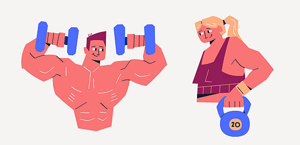 istock Fitness man and woman training in gym 2237005579