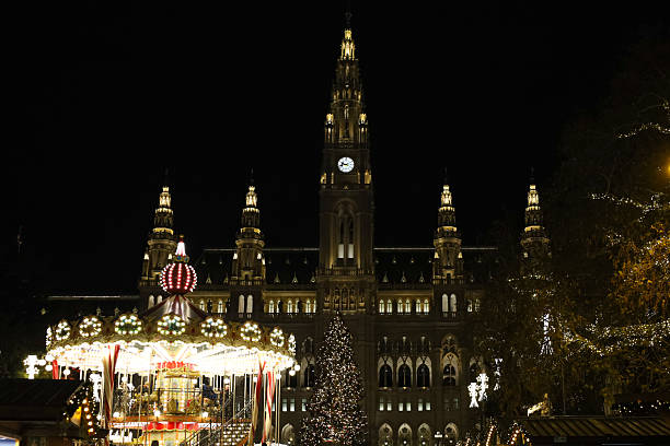 istock Children's carousel at night with lights on. 2237005880