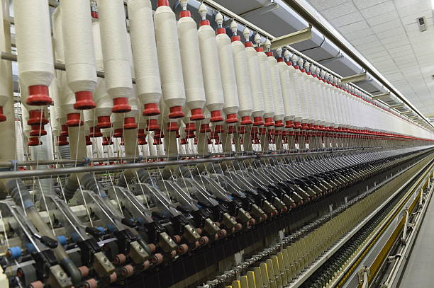 istock Cotton textile factory equipment is in operation 2237008013