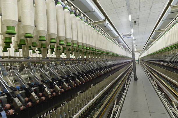 istock Cotton textile factory equipment is in operation 2237008024