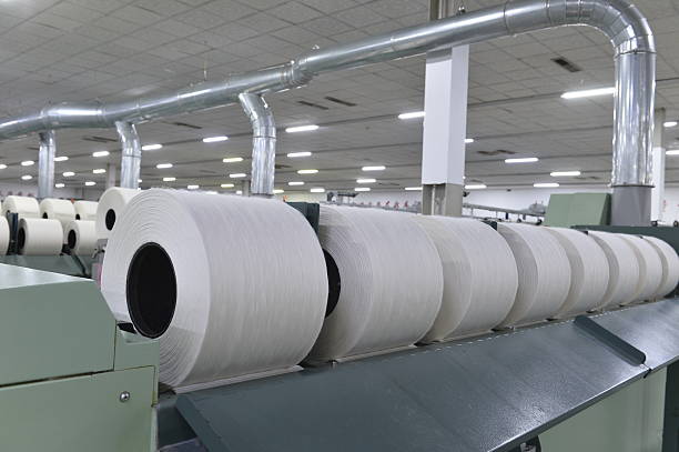 istock Cotton textile factory equipment is in operation 2237008027