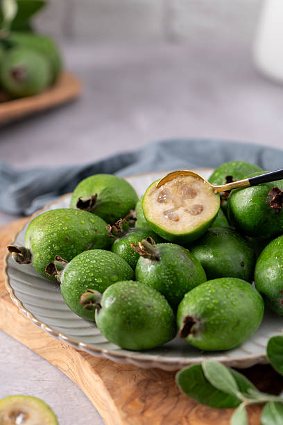 istock Fresh feijoa fruit with a spoon ready to eat 2237010853