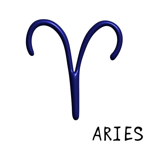 3d aries zodiac sign Esoteric symbol Astrology clipart Element for design