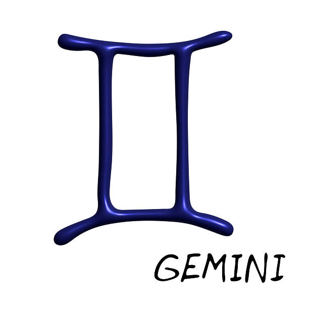 3d gemini zodiac sign Esoteric symbol Astrology clipart Element for design