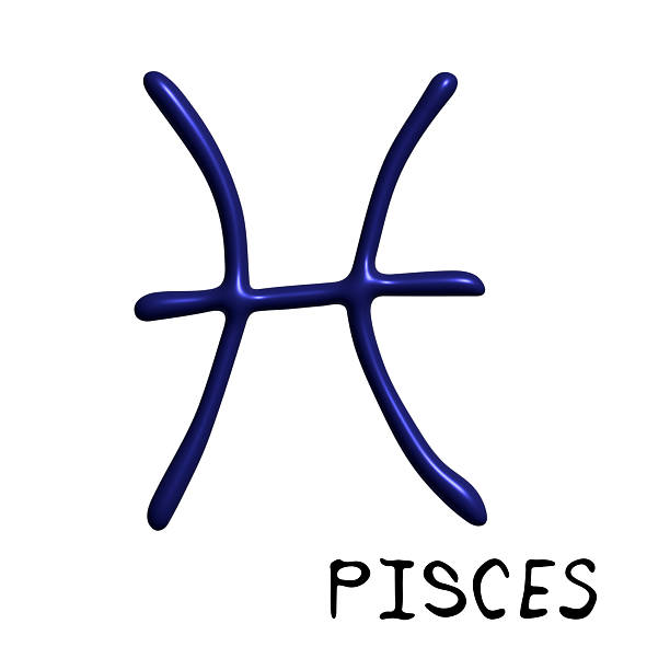 3d pisces zodiac sign Esoteric symbol Astrology clipart Element for design