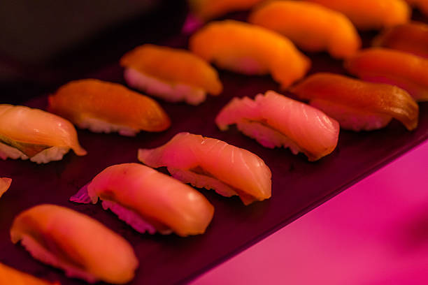 Eating sushi on the street in Naples