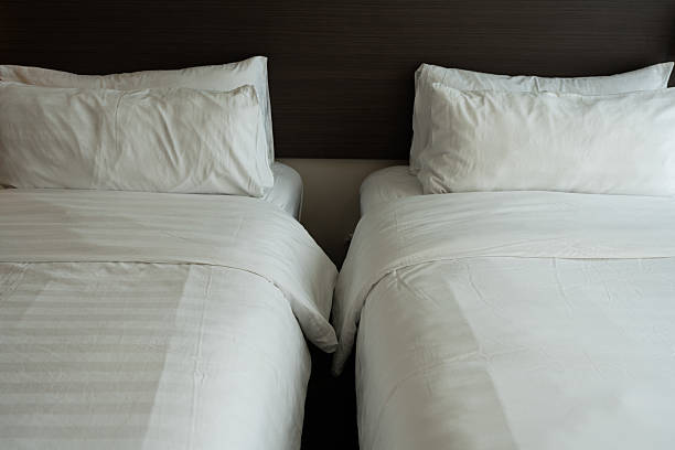 istock Two comfortable twin beds with contemporary bedding 2237037165