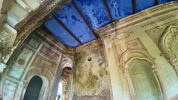 istock Historic Durga Temple Ruins Interior Featuring Weathered Walls and Blue Ceiling, Bihar 2237045675