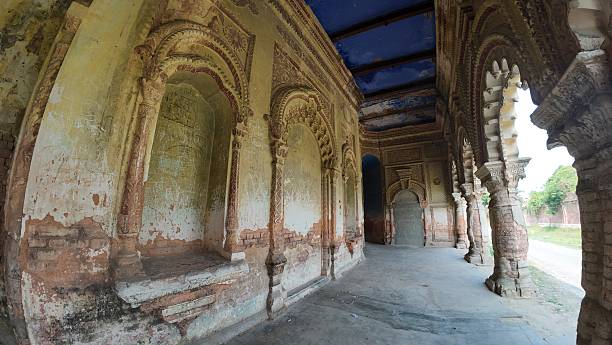 istock Historic Durga Temple Ruins Interior Featuring Weathered Walls and Blue Ceiling, Bihar 2237045786