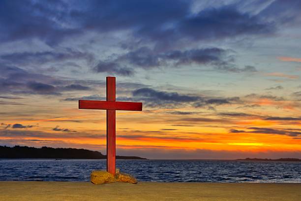 istock Wooden Christian Cross Sunset 2237051879