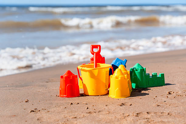 istock Plastic molds for a sand castle on the beach in summer 2237054165