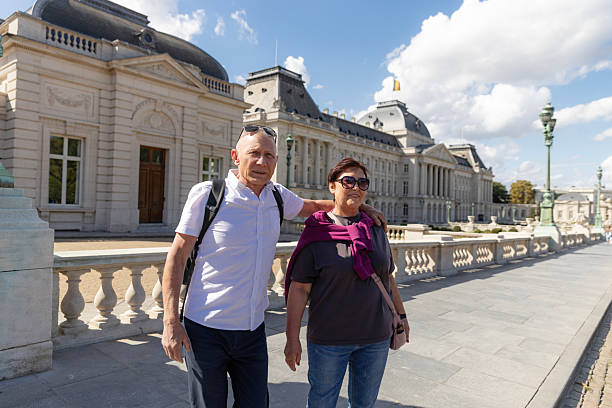 istock Beautiful senior couple on a day trip in Brussels 2237061475