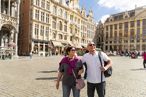 istock Beautiful senior couple on a day trip in Brussels 2237061830