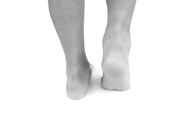 istock Legs close-up on a white background. Black and white photo. 2237062654