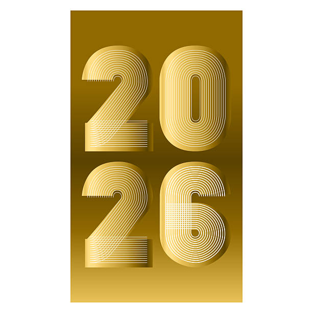 istock Modern cover background with vertical 2026 number on golden foil  background. Graphic design vector illustration for Happy New Year Christmas Banner Greeting Card Invitation Poster Flyer Party Symbol 2237064109