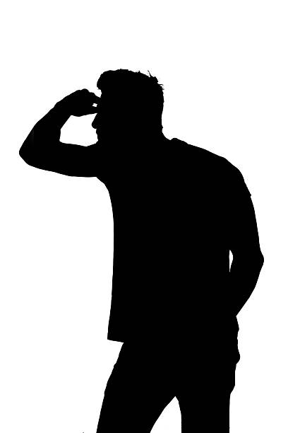 istock silhouette of a man with hand in forehead looking away on white background 2237065044