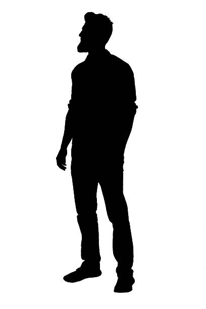 istock silhouette of side view of a man standing looking away on white background 2237065059