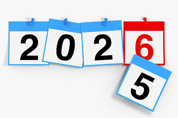 istock New 2026 Year Start Concept. Calendar Sheets with 2026 New Year Sign. 3d Rendering 2237066058