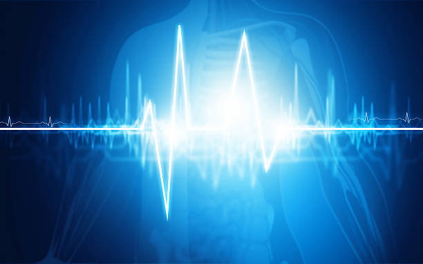 Electrocardiogram Graphic, heart beats cardiogram. 3d illustration