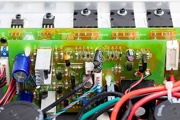 istock Amplifier circuit board, transistor, resistor and components, close up shot 2237070994