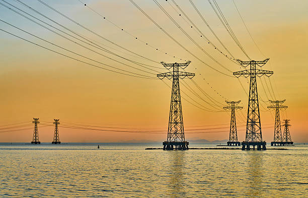 istock Sea sunset with telegraph pole 2237076883