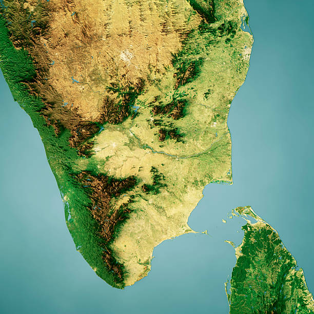 istock Tamil Nadu Satellite Topographic Map 3D Render Color 2237077281