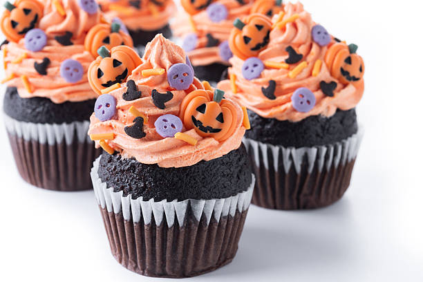 istock Halloween cupcakes with pumpkin sprinkles 2237079407