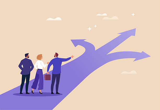 koncepcja podejmowania decyzji. - decyzje stock illustrations