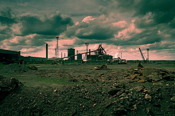 Redcar, Cleveland, England, United Kingdom: May 20, 2007: A view of the old Redcar Steelworks on Teesside, now demolished. the main blast furnace was demolished November 23, 2022 and remaining structures were demolished between Octover 2022 and June 2023