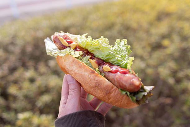 istock A person holding a delicious hot dog 2237084706
