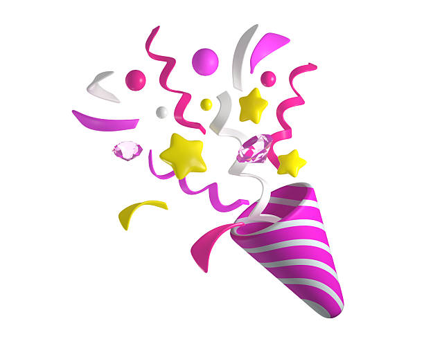 istock 3d Celebratory Popper Explosion with Confetti, Ribbons, and Stars 2237089066