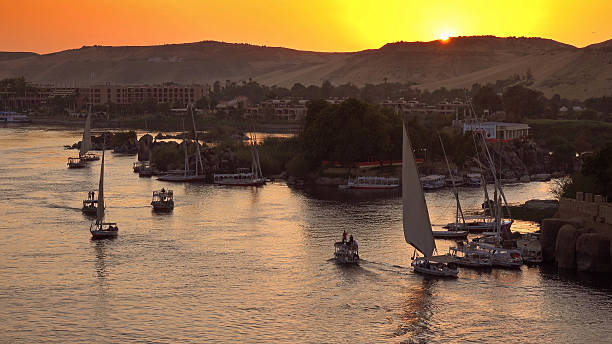 istock felucca boats on Nile river in Aswan at sunset 2237089184
