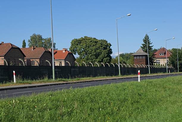 Auschwitz, Poland - Sep 15, 2025:  Rudolf Hoss commandant house in Auschwitz I. It was a Nazi German concentration camp in occupied Poland. 1.1 million were murdered here. Sunny day. Selective focus