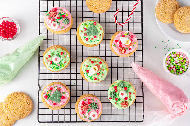 istock Festive Christmas decorated crumble cookies 2237107001