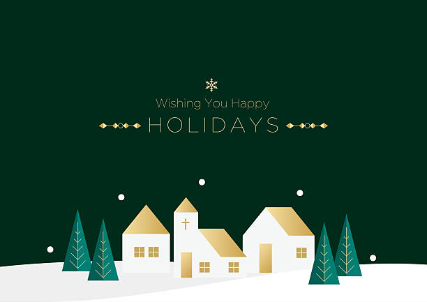 istock Village Element Icon Set with Houses, Church and Trees | Illustration Vector 2237108118