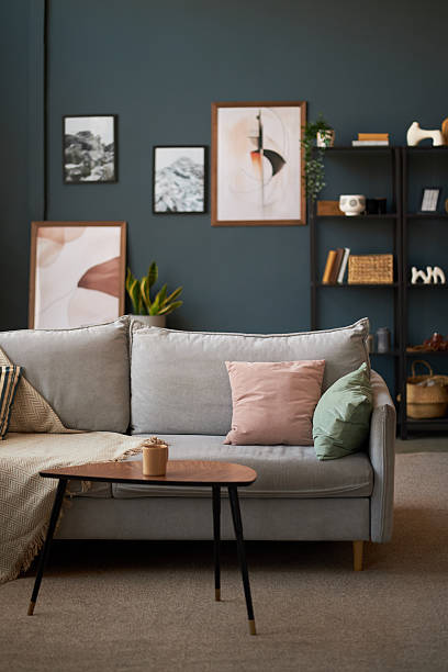 istock Modern Living Room Interior Featuring Minimalist Sofa and Decorative Elements 2237108636