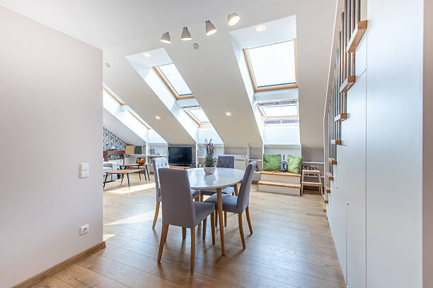 istock Modern Loft Apartment With Skylights and Stylish Interior Design 2237115925