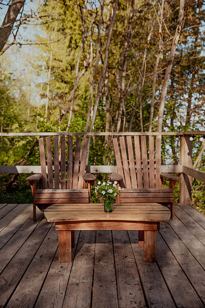 istock A wooden deck with cozy chairs and a sturdy table for relaxing 2237120083