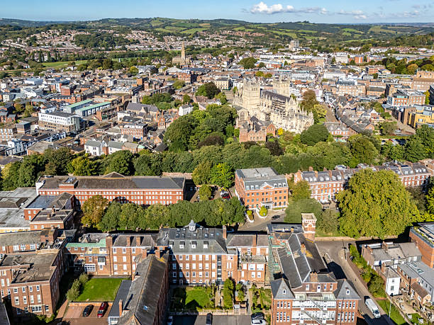 istock Aerial view over Exeter with Exeter Cathedral 2237130503