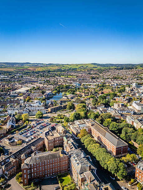 istock Aerial view over Exeter city centre towards the river 2237130524