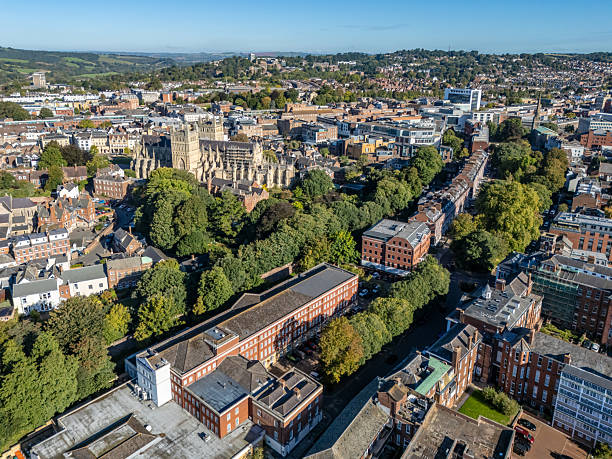 istock Aerial view over Exeter with Exeter Cathedral 2237130819