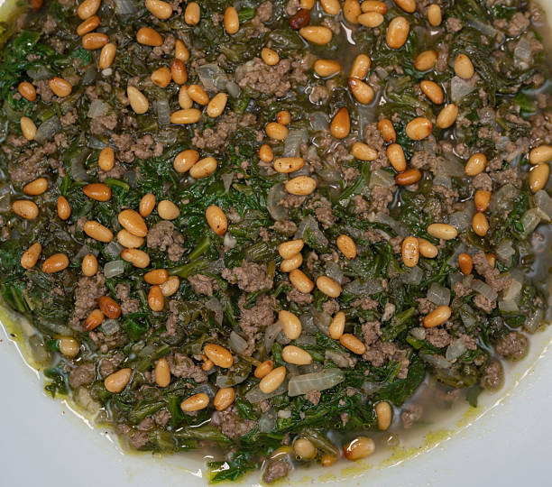 istock Spinach or Sabanekh with chicken a Mediterranean dish served with rice 2237139638