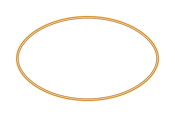 istock Golden luxury round 3d frame. Vintage picture frame, realistic object mockup for circle photo frame, ornamental border. Vector illustration for certificate, stamps, labels, badges, various design 2237141133