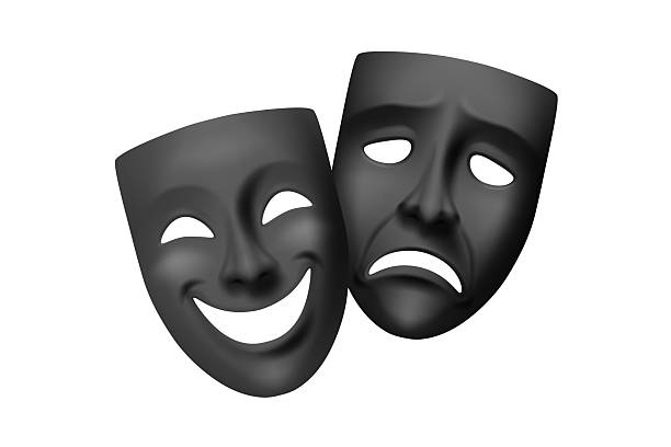 istock Vector 3d Black Theater Masks for Comedy and Tragedy in Classic Greek and Roman Style. Theater Masks for Drama and Theater Shows. Theater Masks Symbol of Culture, Festival, Performing Arts 2237142149