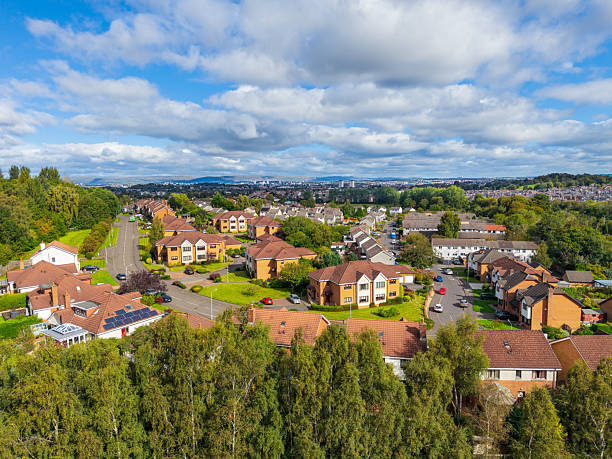 istock Suburban houses - high angle view 2237147826