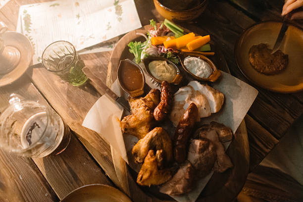 istock An Assorted Meat Platter with Various Meats Served Beautifully on a Wooden Table 2237150142